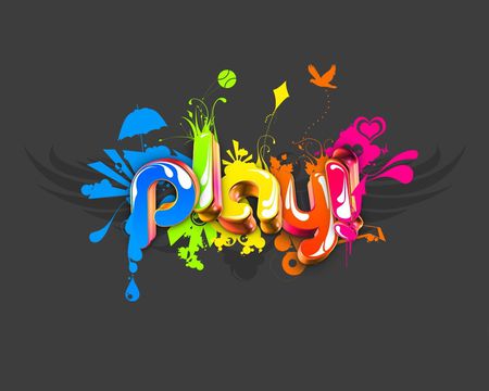 PLAY WITH COLORS - pink, black, game, yellow, play, blue, playing, colors, birds, green