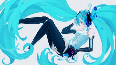 Hatsune Miku - hatsune miku, sexy, girl, twintails, blue eyes, long hair, blue hair, vocaloid, anime, cute