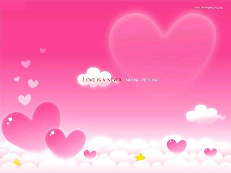 pink hearts - heart, cloude, cool, love, pink