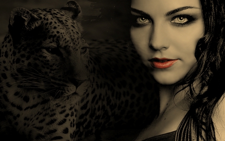 Cat eye - woman, black, fantasy, cat