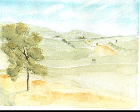 Water color - painting, landscape, water color, artwork