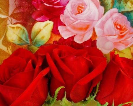 Pink n Red Roses. jpg - roses, boquet, red, petals, pink