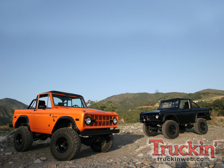 Orange and Black Classic Ford Broncos - ford bronco, truck, off road, ford, 4x4, bronco