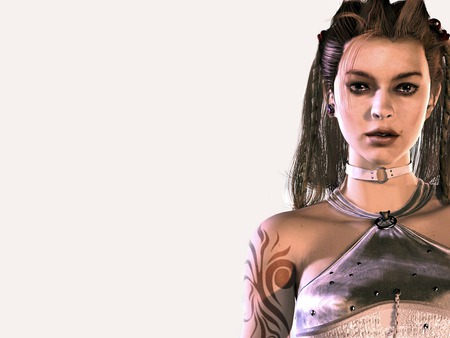 3d girl face - 3d, fantasy, abstract