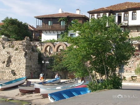 Nessebar - boats, nessebar, nature, bulgaria