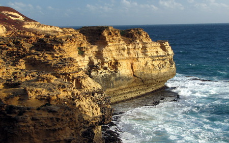 rocky coast - rocky coast, waves, blue