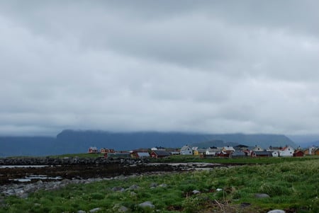 Cloudy over the village - clouds, houses, sky