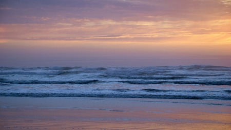 waves and sunset - nature, sunset, waves