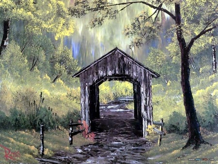 AN OLD COVERED BRIDGE - gorgeous, antique beautiful, coveredbride