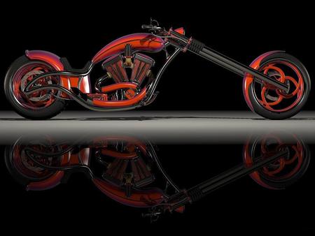 American Chopper - dark, bike, red, chopper, black