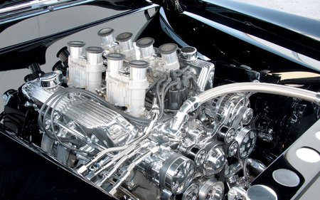 Killer Carbs - classic car, high performance, chrome, engine, muscle car, hot rod, cars