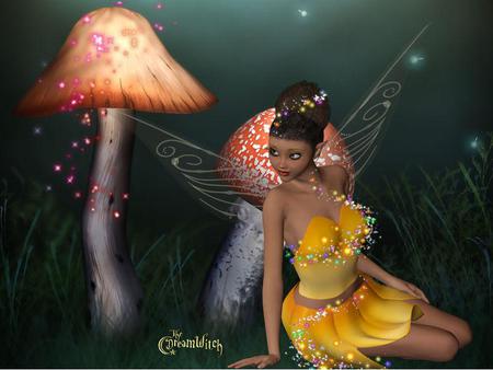 Fairy - mushrooms, fairy, abstract, fantasy