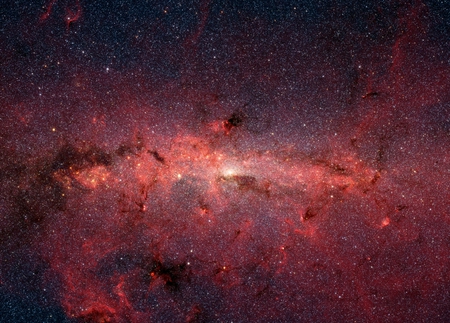 Milky Way - stars, space, red