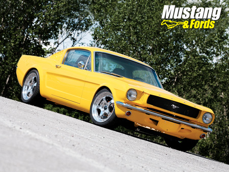 Hot Yellow Mustang - cars, classic car, hot rod, muscle car, mustang, classic, ford, ford mustang