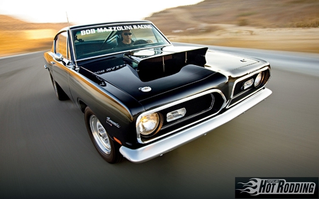 Cuda in Action - cars, classic car, hot rod, muscle car, plymouth, plymouth barracuda, barracuda