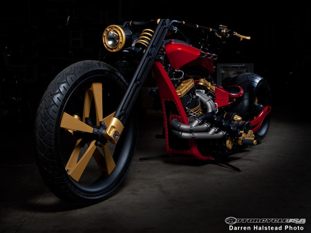 Custom Bike - gold, red