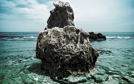 big rock denia beach spain - beach, nature