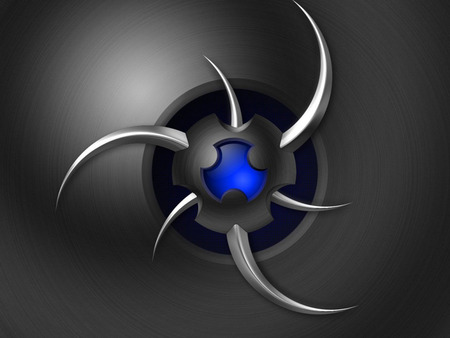 Blades - abstract, attack, blue, war, eyes, claw, cool, dream, cg, blade, silver, 3d