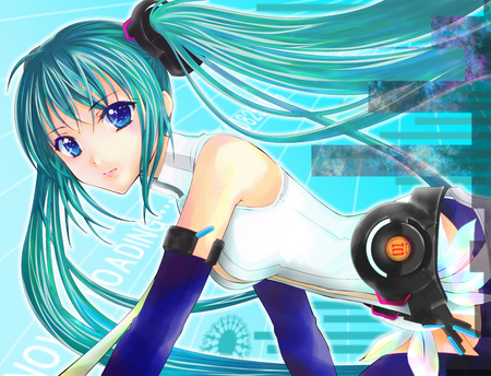 Hatsune Miku - hatsune miku, sexy, girl, twintails, blue eyes, long hair, blue hair, vocaloid, anime, cute