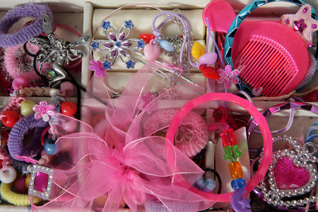 Barbie box - accessories, jewelry, flowers, girl