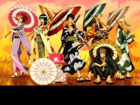 One Piece all dressed up version 2 - pirate, luffy, group shot, one piece