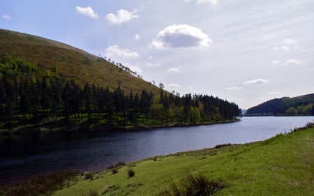 Lake Peak District - nature, lake, trees, water, mountains, peaks