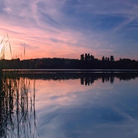 Misty Lake Sunset