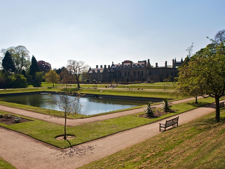 Newstead Pond Gardens - newstead, architecture, water, mansion, summer, pond