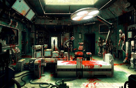 Laboratory - scary, sci-fi, future, horror, bloody, macabre, blood, fantasy