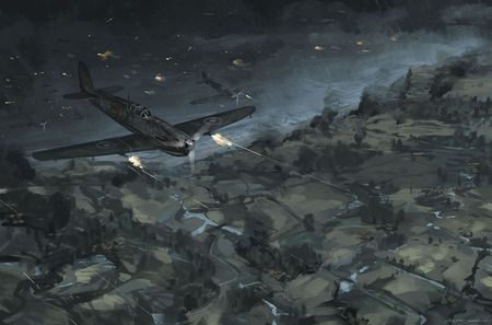 Normandie - france, fantasy, airplane, world war, war, battle, fight, weapon