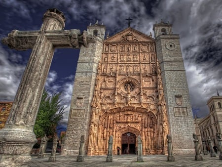 beautiful cathedral - cathedral, cross, gothic