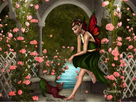 Fairy - fairy, abstract, fantasy, roses