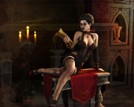 Vampire - woman, 3d