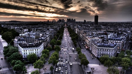 City - city, street, traffic, clouds