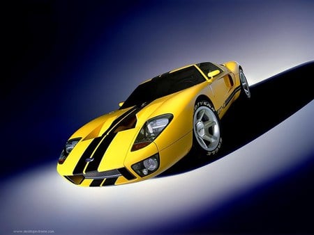 ford GT yellow - ford, cars