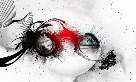 Out Of Control - abstract, cool, crazy, black, white, awesome, red, wierd, 3d