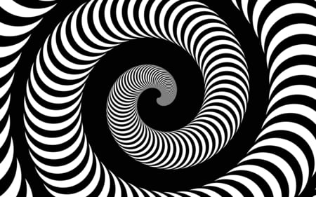 Striped Spiral - mind teasers, black n white, spiral, hynotic, striped, swirl