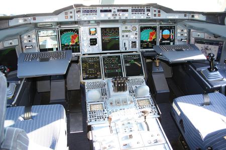 Airbus A 380 Cockpit - aircraft, airbus a380, aeroplane, a380, airbus a 380, four-wide-bodied