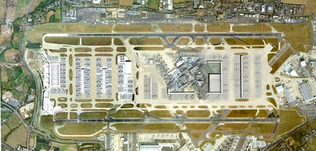 Airport - birdseye view - air view, airfield, birdseye view, airport