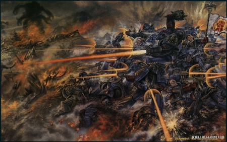 SpaceMarines Last Stand - warhammer, space, battle, fantasy, marine, 40k