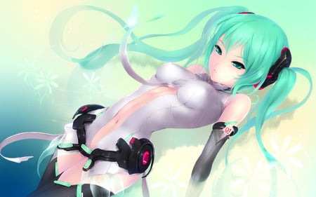 Miku Append - hatsune miku, sexy, girl, twintails, blue eyes, long hair, miku append, blue hair, vocaloid, anime, cute