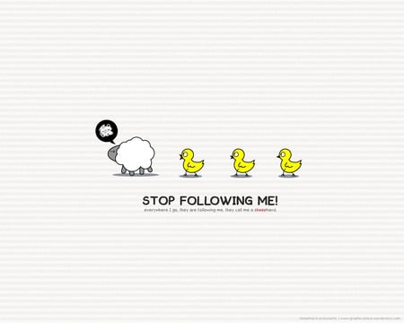 stop following me - cute, cartoon