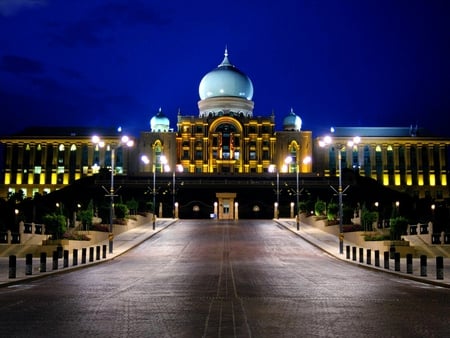 Perdana Putra Complex (Prime Minister's office),Malaysia - malaysia, view, putra jaya, prime minister, night, office, kuala lumpur