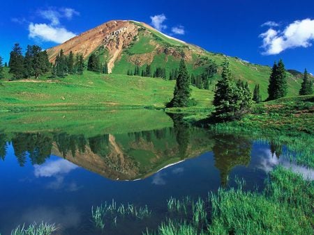 nature at its bests  - mountains, sky, lake, trees