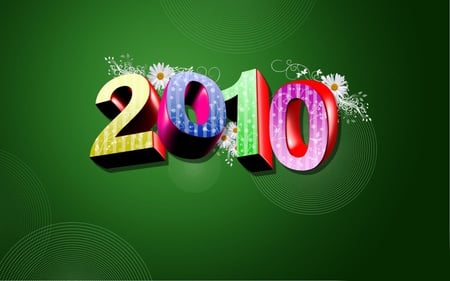 2010 new year colors - 3d and cg, abstract