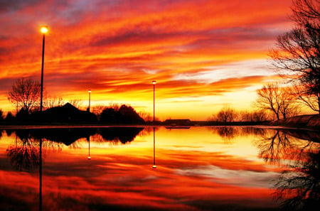 liquid fire - nature, sunset