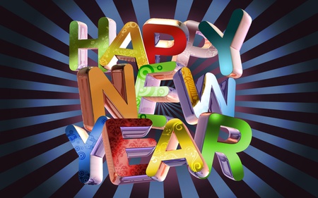 happy new year - 3d and cg, abstract