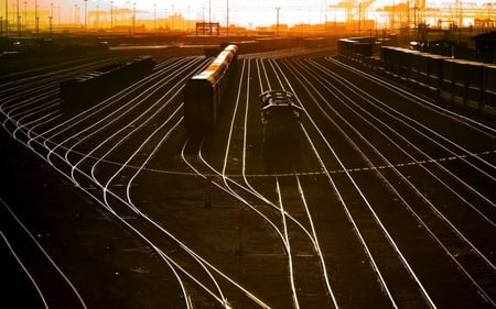 train stations depots - photography, abstract