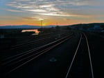 train sunset