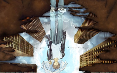 Death Note - sky, dirt, water, mud, yagami, brown, reflection, male, death, puddle, cite, light, note, writing, boy, blue, guy